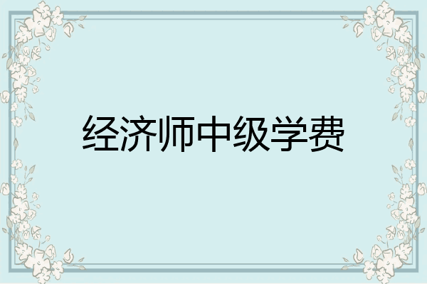 经济师中级学费