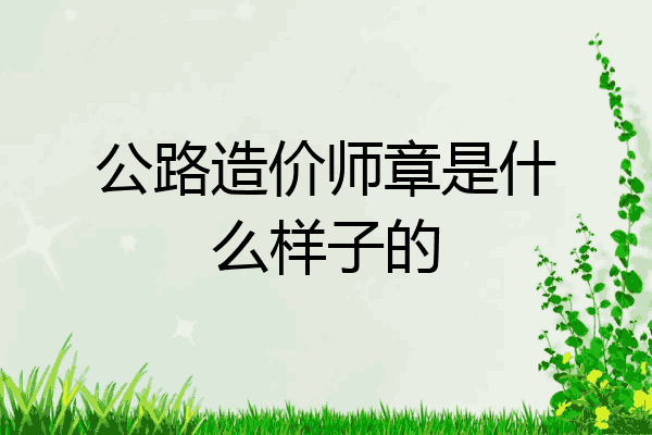 公路造价师章是什么样子的