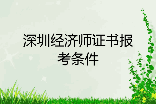 深圳经济师证书报考条件