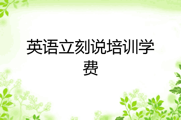 英语立刻说培训学费