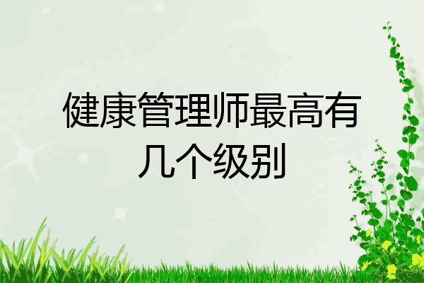 健康管理师最高有几个级别