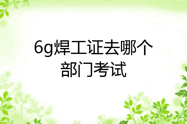 6g焊工证去哪个部门考试