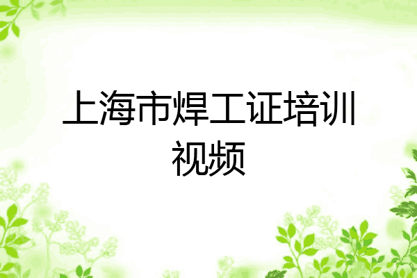 上海市焊工证培训视频