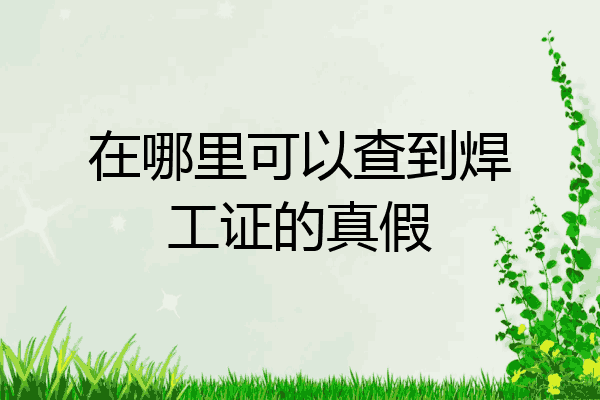 在哪里可以查到焊工证的真假