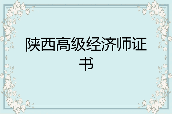 陕西高级经济师证书