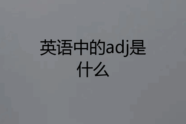 英语中的adj是什么