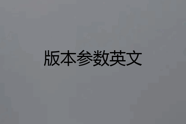 版本参数英文