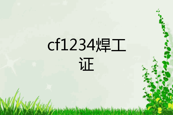 cf1234焊工证