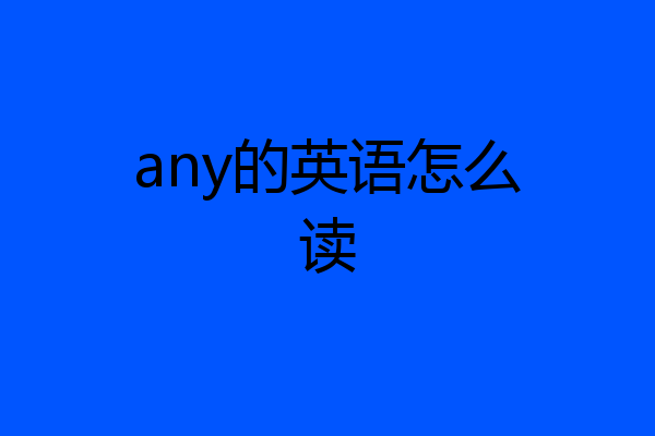 any的英语怎么读