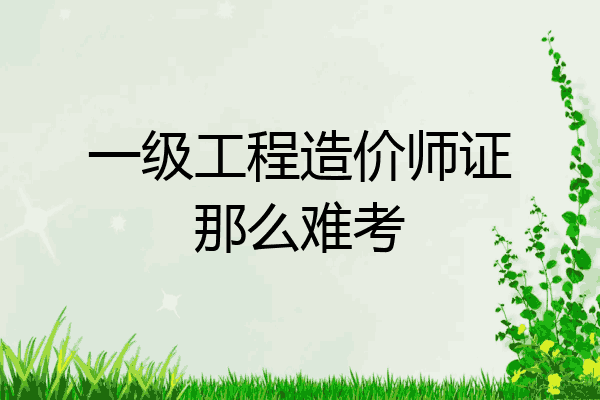 一级工程造价师证那么难考