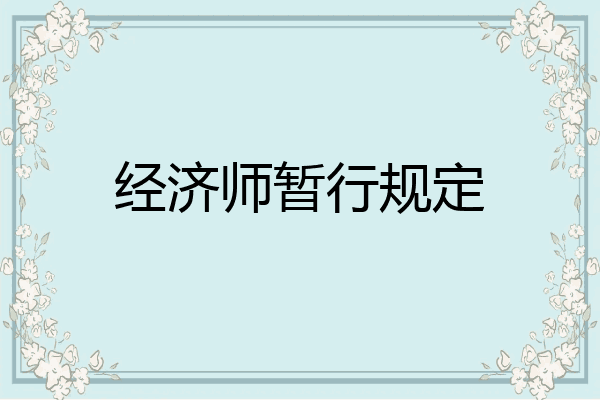 经济师暂行规定