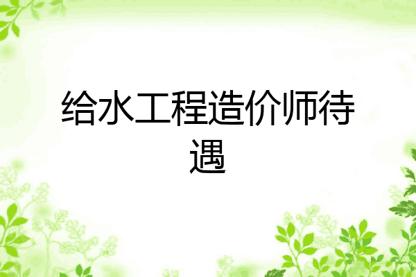 给水工程造价师待遇