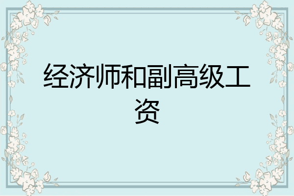 经济师和副高级工资