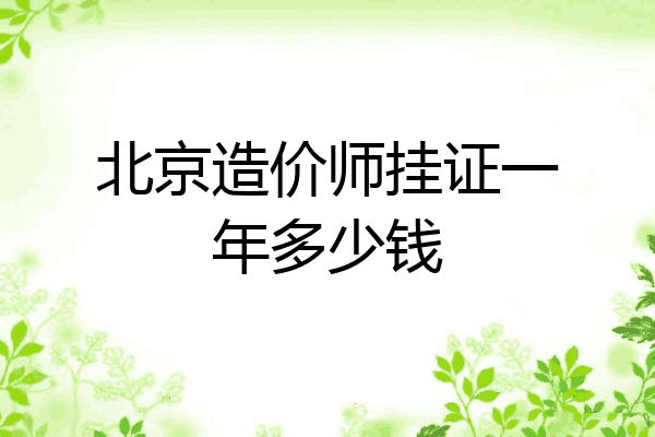 北京造价师挂证一年多少钱
