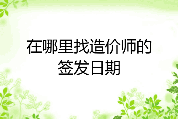 在哪里找造价师的签发日期