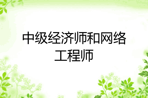 中级经济师和网络工程师