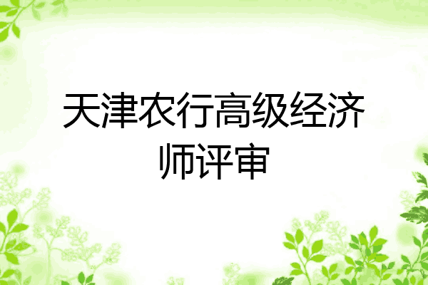 天津农行高级经济师评审
