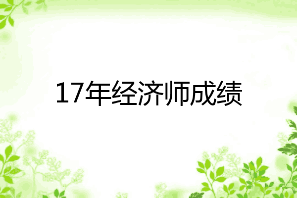 17年经济师成绩