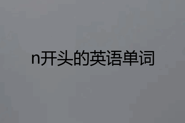 n开头的英语单词