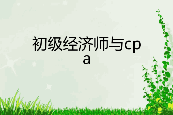 初级经济师与cpa