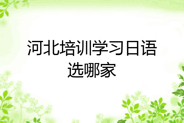 河北培训学习日语选哪家