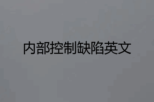 内部控制缺陷英文