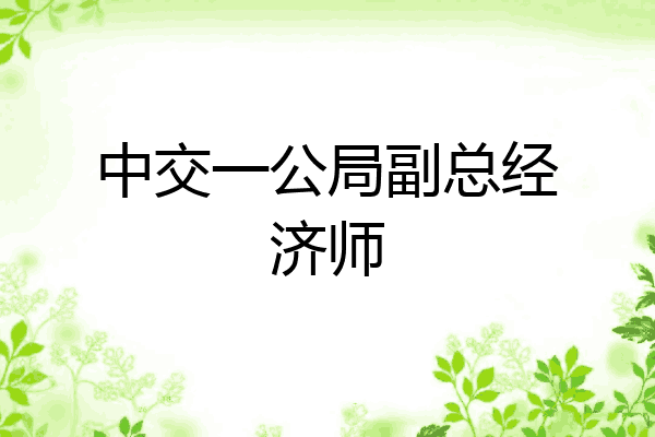 中交一公局副总经济师