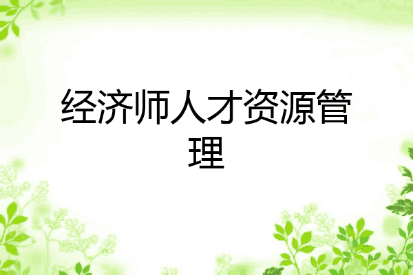 经济师人才资源管理