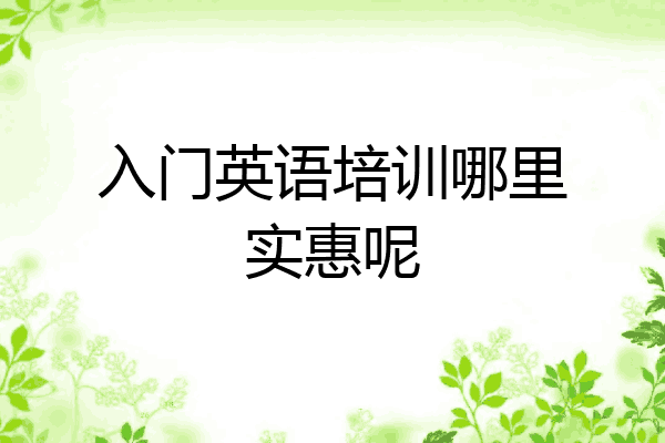 入门英语培训哪里实惠呢