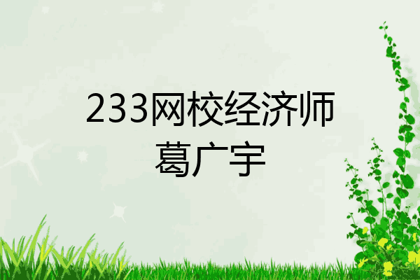 233网校经济师葛广宇
