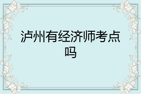 泸州有经济师考点吗