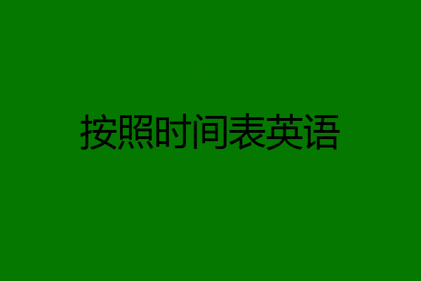 按照时间表英语