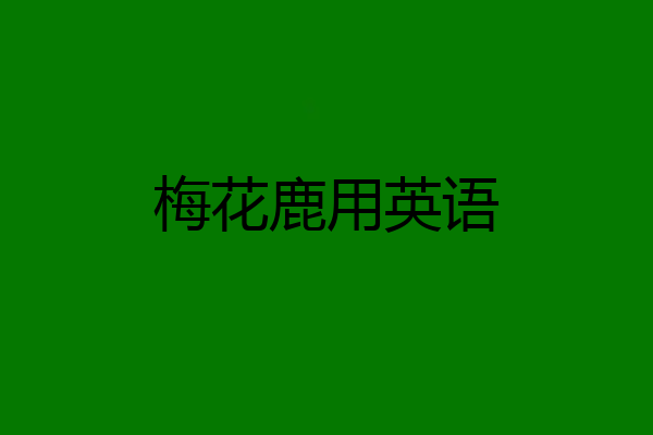 梅花鹿用英语