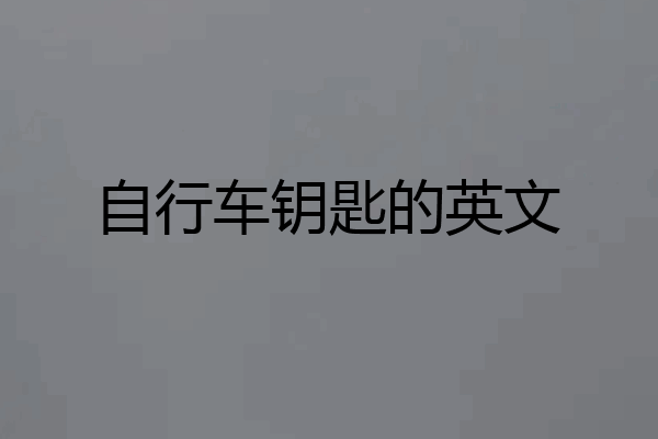 自行车钥匙的英文