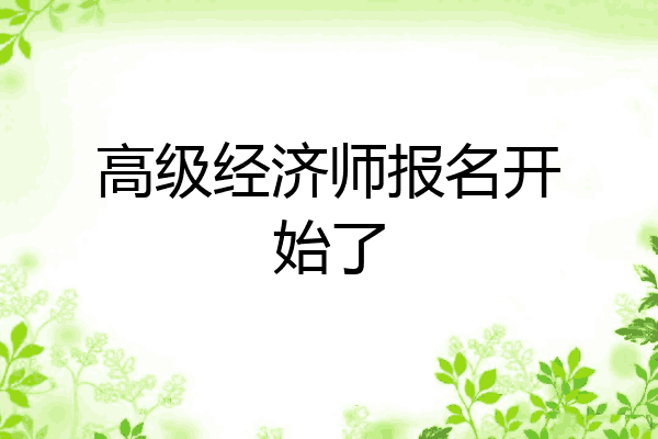 高级经济师报名开始了
