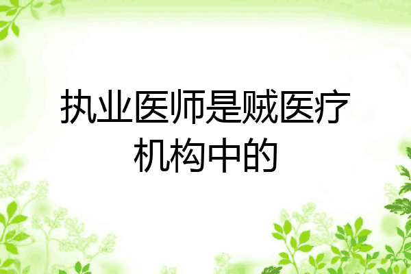 执业医师是贼医疗机构中的