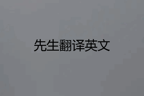 先生翻译英文