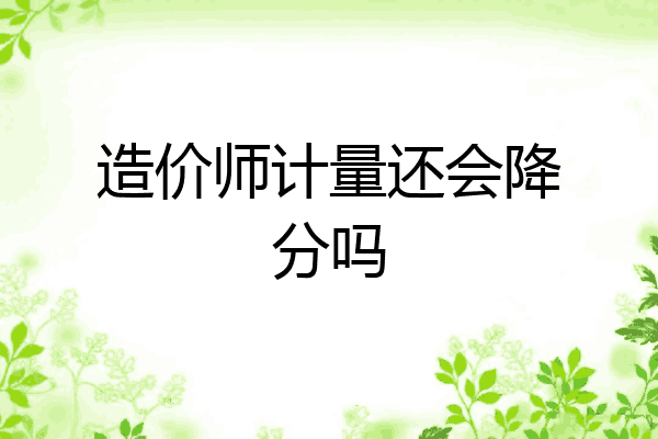 造价师计量还会降分吗