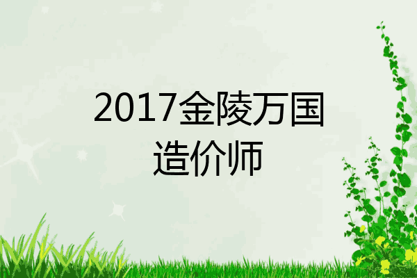 2017金陵万国造价师