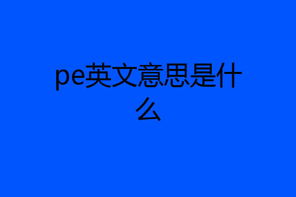 pe英文意思是什么