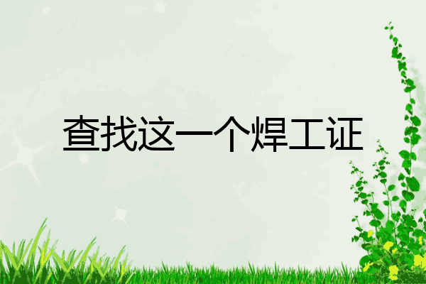 查找这一个焊工证