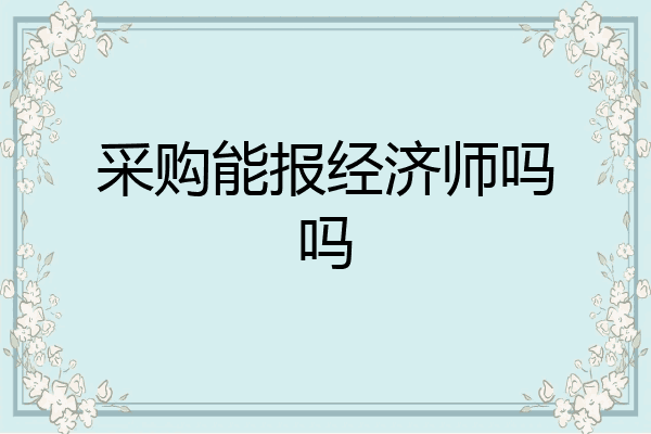 采购能报经济师吗吗