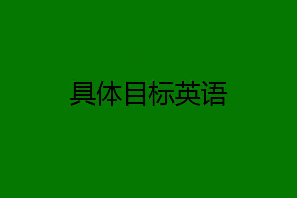 具体目标英语