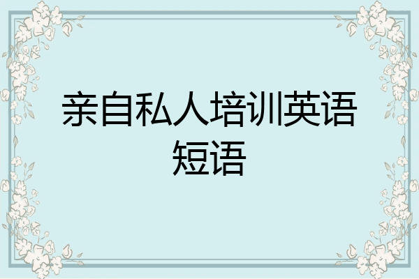亲自私人培训英语短语