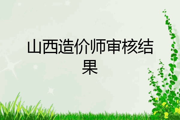 山西造价师审核结果