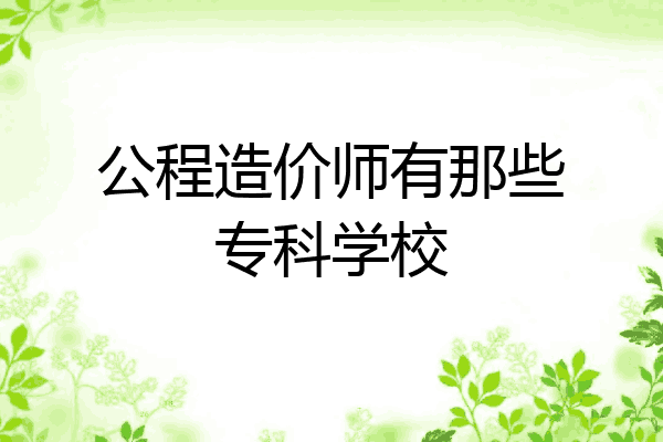 公程造价师有那些专科学校
