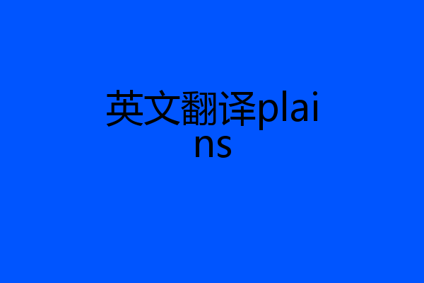 英文翻译plains