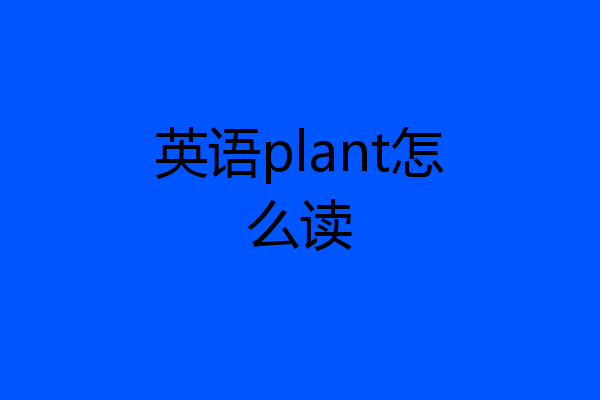 英语plant怎么读