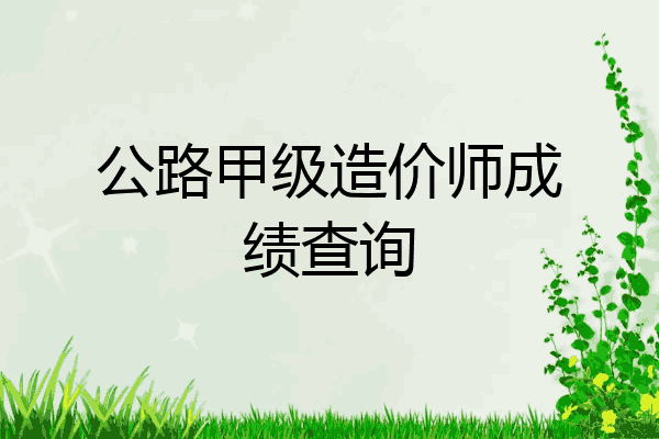 公路甲级造价师成绩查询