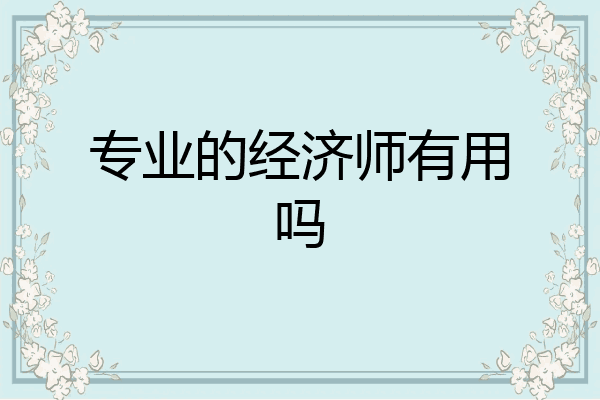 专业的经济师有用吗